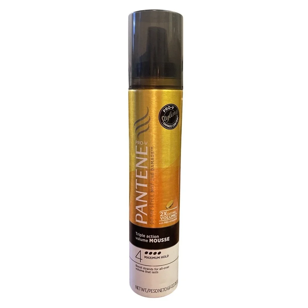 Pantene Pro V Mousse Fine Hair Triple‎ Action Volume 4 Maximum Hold 6.6 Oz New